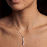 Lucienne Moissanite Drop Necklace - Silver