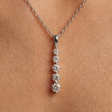 Lucienne Moissanite Drop Necklace - Silver