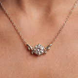 Victoria Moissanite Laurel Necklace - Silver