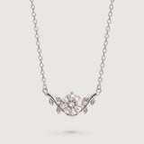 Victoria Moissanite Laurel Necklace - Silver