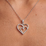 Amélie Intertwined Heart Necklace - Silver