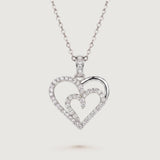 Amélie Intertwined Heart Necklace - Silver