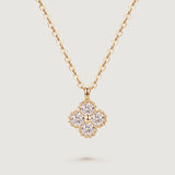 Fleurie Moissanite Four-Petal Necklace - Gold