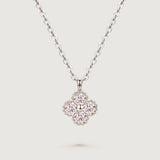 Fleurie Moissanite Four-Petal Necklace - Silver