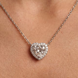 Colette Heart Halo Necklace - Silver