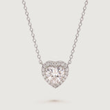 Colette Heart Halo Necklace - Silver