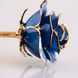Open Bloom - Eternal 24K Gold-Plated Rose - Sapphire Blue
