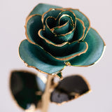Open Bloom - Eternal 24K Gold-Plated Rose - Aqua Blue