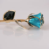Icons - Eternal 24K Gold-Plated Rose - Ocean Blue