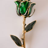 Icons - Eternal 24K Gold-Plated Rose - Emerald Green