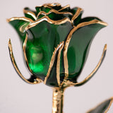 Icons - Eternal 24K Gold-Plated Rose - Emerald Green