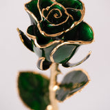 Icons - Eternal 24K Gold-Plated Rose - Emerald Green