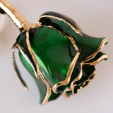 Icons - Eternal 24K Gold-Plated Rose - Emerald Green
