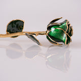 Icons - Eternal 24K Gold-Plated Rose - Emerald Green