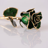 Icons - Eternal 24K Gold-Plated Rose - Emerald Green
