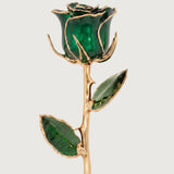 Icons - Eternal 24K Gold-Plated Rose - Emerald Green