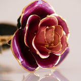 Open Bloom - Eternal 24K Gold-Plated Rose - Orchid Purple Ombré